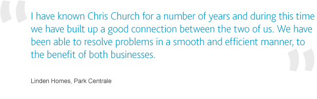 I have known Chris Church for a number of years and during this time we have built up a good connection between the two of us. We have been able to resolve problems in a smooth and efficient manner, to the benefit of both businesses.